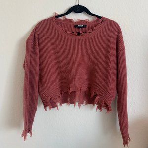 Maroon Cropped Sweater